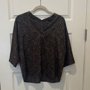 Banana Republic slightly oversized Black and Brown Patterned Blouse